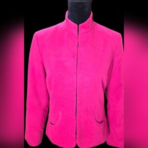 Chico’s Pink Fuchsia Blazer Size 1 Tailored Career Jacket
